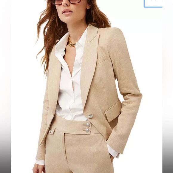 NWT Veronica Beard Hosanna Dickey Jacket Khaki Melange Size 12 Dickey